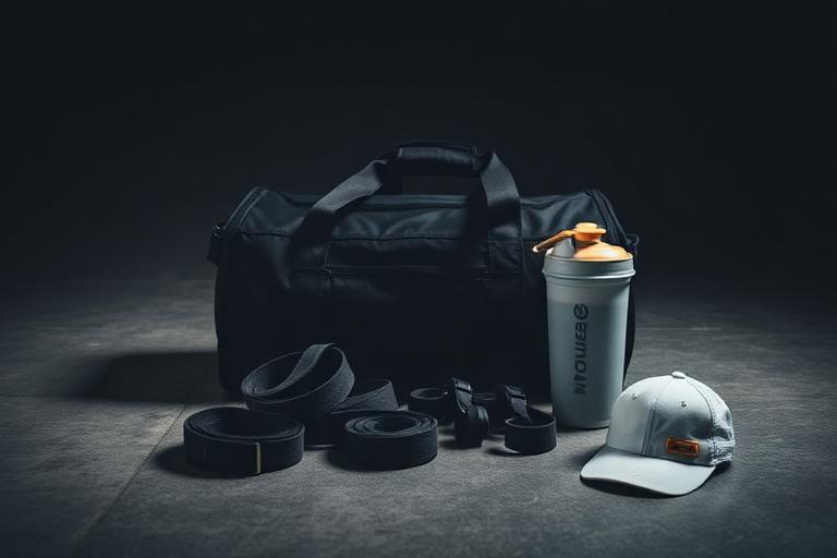 ME8 duffel bag, shaker and lifting straps