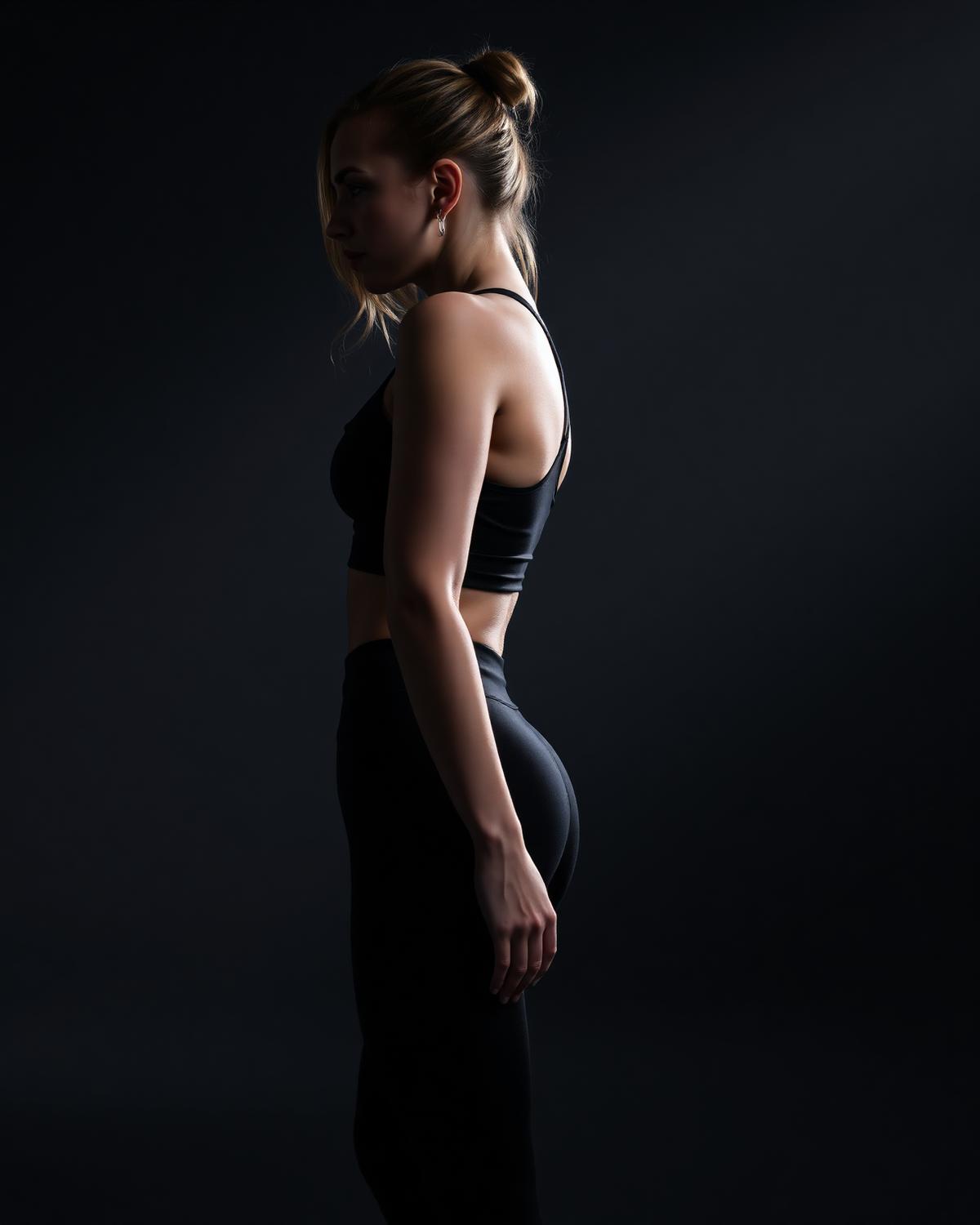 Woman wearing ME8 high-waist gym leggings